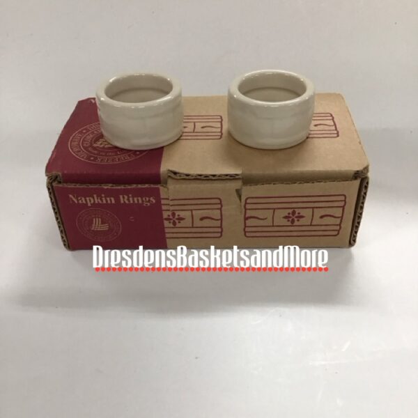 Longaberger Ivory Napkin Rings Set of 2 NIB