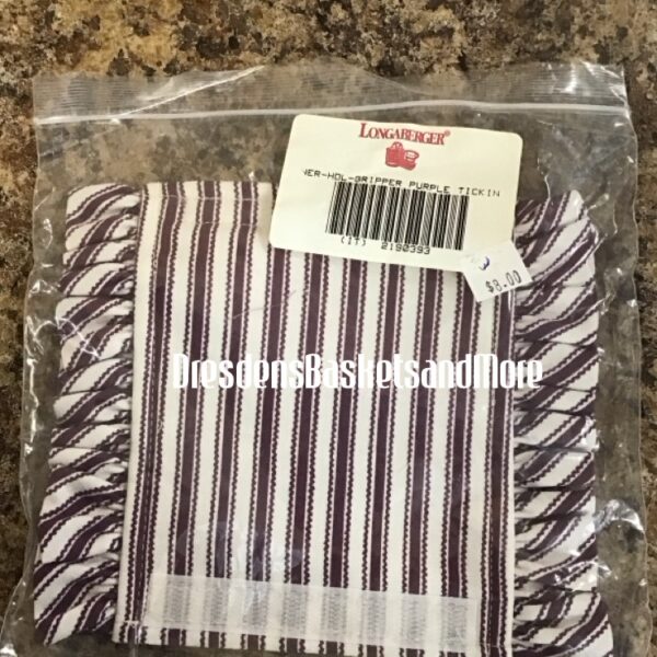 Handle Gripper Longaberger Purple Ticking