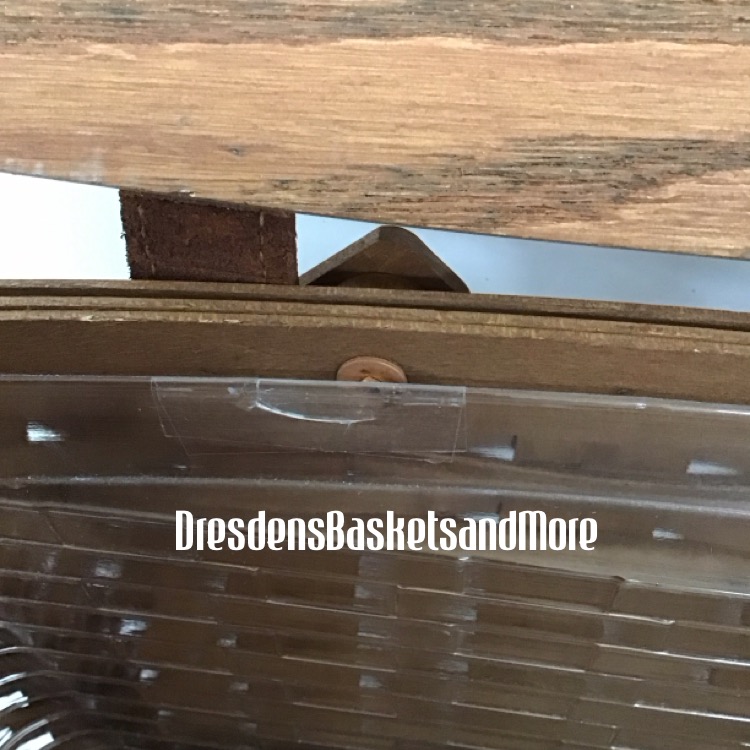 Longaberger 2007 Rich Brown Large Picnic Basket w/ Protector & Riser*See Photos*