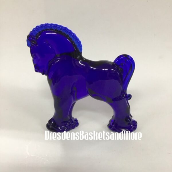 Cobalt Heisey Glass Horse