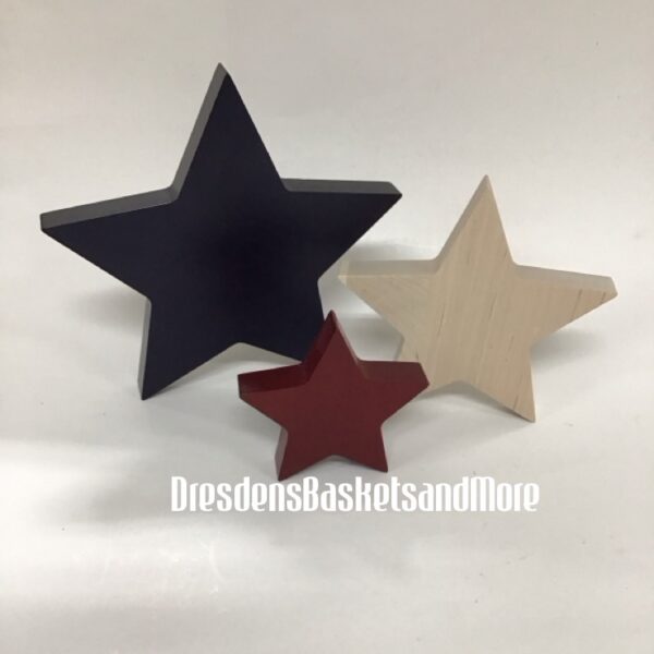Longaberger Woodcraft 3D Americana Stars Set of 3*