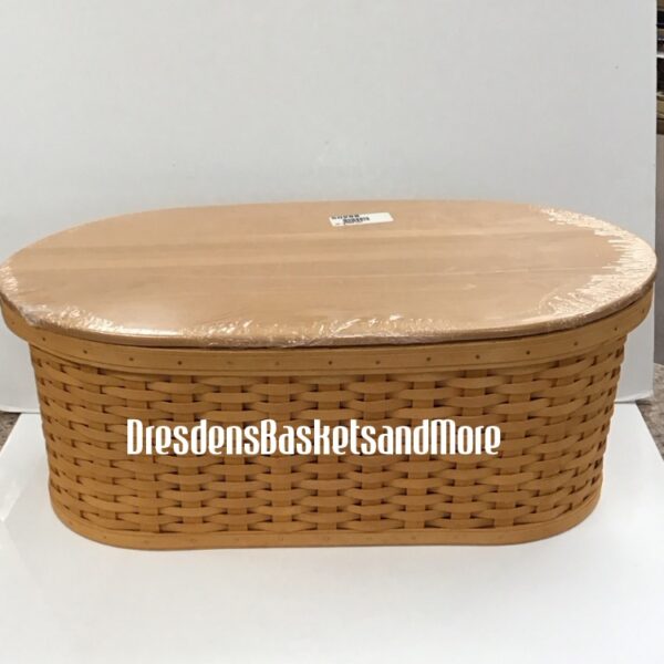 Longaberger 2001 Large Workload Basket w/ Protector & Woodcrafts Lid*