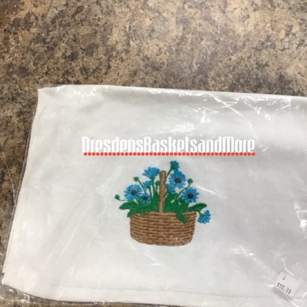 Basket Towel With Flowers