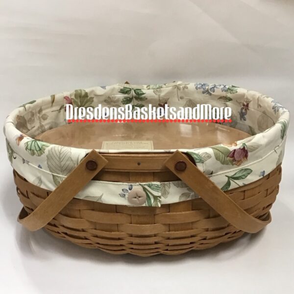 Longaberger 2010 Bakers Warm Brown Basket w/ Riser, Liner & Protector*