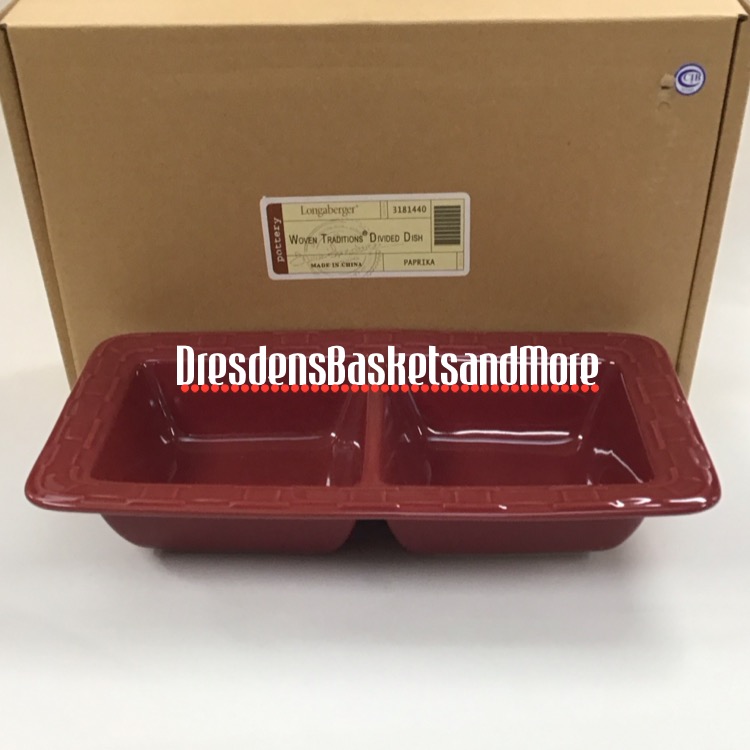 Woven Traditions Longaberger Divided Dish (08-09) in Paprika NIB