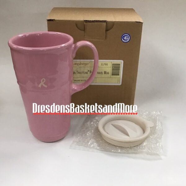 Longaberger Pink Travel Mug NIB