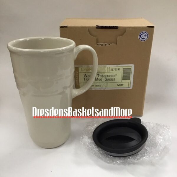 Longaberger Ivory Travel Mug NIB*