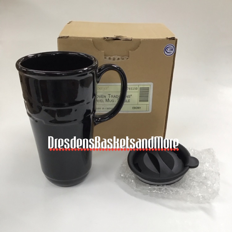Longaberger Ebony Travel Mug NIB