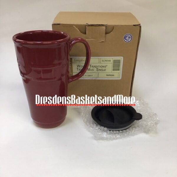 Longaberger Paprika Travel Mug NIB
