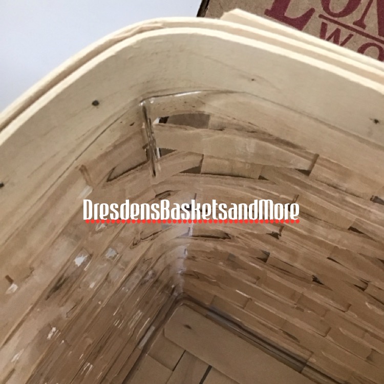 Longaberger 2000 Whitewash Tall Tissue Basket w/ Protector & Woodcrafts Lid*