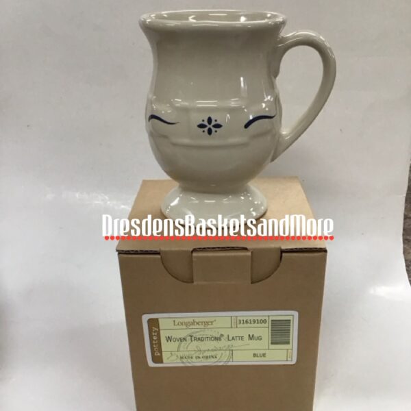 Latte Longaberger Classic Blue Mug NIB
