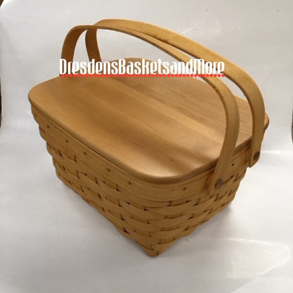 Longaberger 2001 Sewing Notions Basket w/ Divided Protector & Woodcrafts Lid*