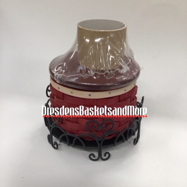 Longaberger 2012 Sweetheart Love Songs Basket Combo w/ WI Stand & Woodcrafts Lid