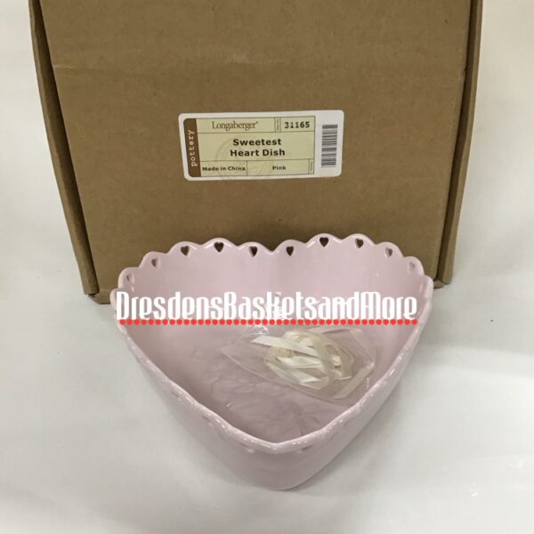 Longaberger Sweetest Heart Pink Dish NIB*