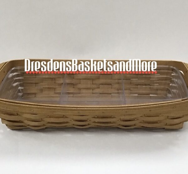 Longaberger 2003 Bagel Basket w/ Hard Divided Protector