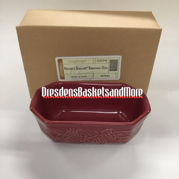 Longaberger Nature's Garland Paprika Embossed Dish NIB