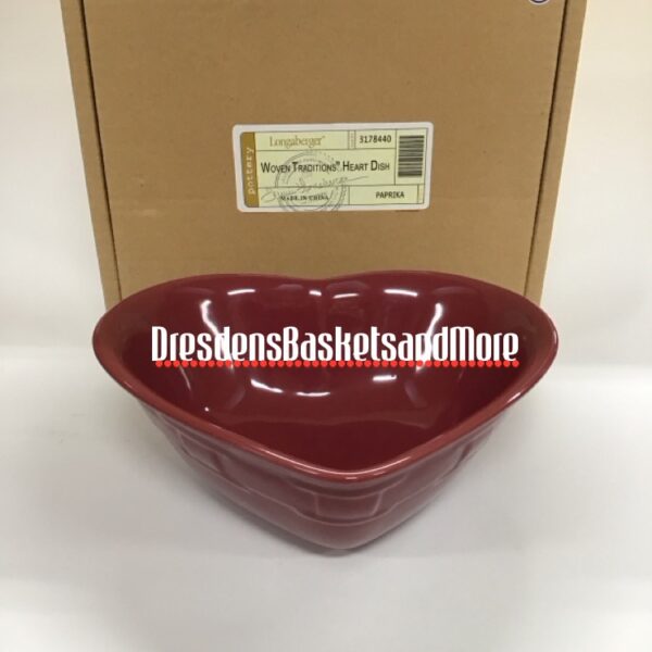 Woven Traditions Paprika Heart Dish NIB