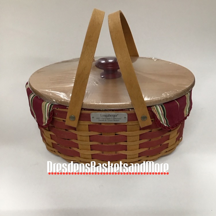 Longaberger 2007 Christmas Sweets & Treats Red Combo w/ Woodcrafts Lid