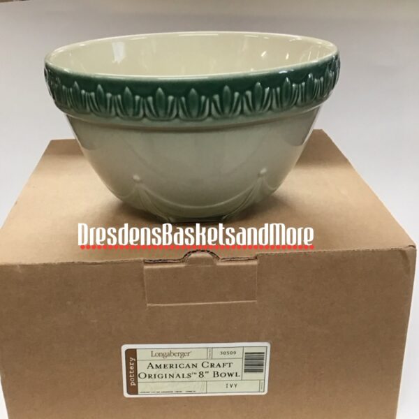 Longaberger American Craft Light Ivy 8" Bowl NIB