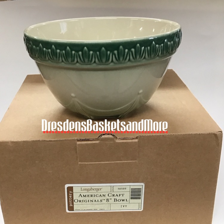 Longaberger American Craft Light Ivy 8" Bowl NIB