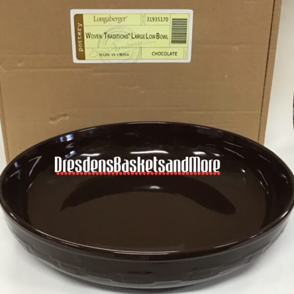 Longaberger Chocolate Large Low Bowl NIB