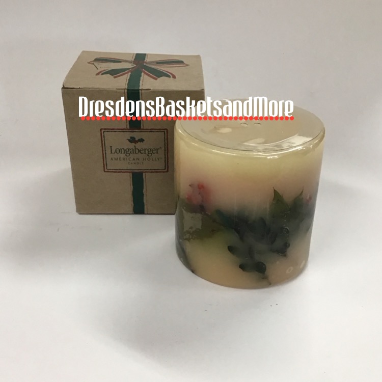 Longaberger American Holly - Bayberry Candle NIB