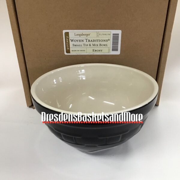 Longaberger Ebony Small Tip & Mix Bowl NIB