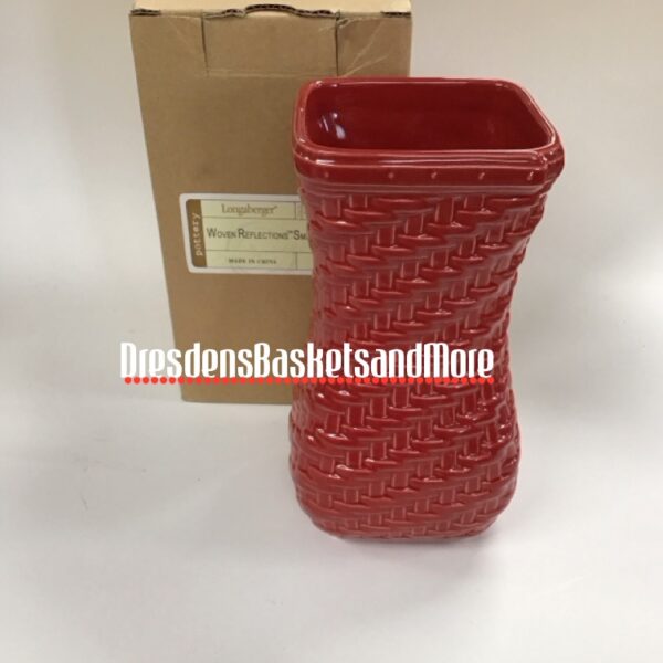 Longaberger Tomato Woven Reflections Small Vase NIB