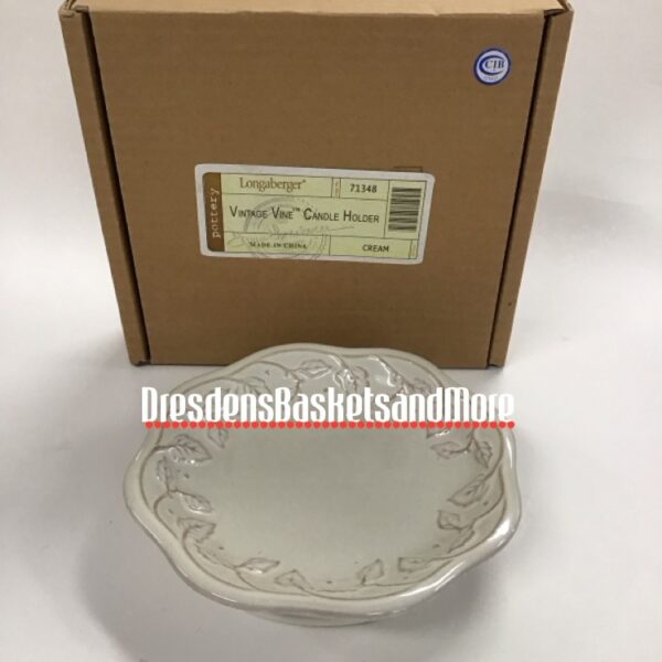 Longaberger Vintage Vine Cream Candle Holder NIB
