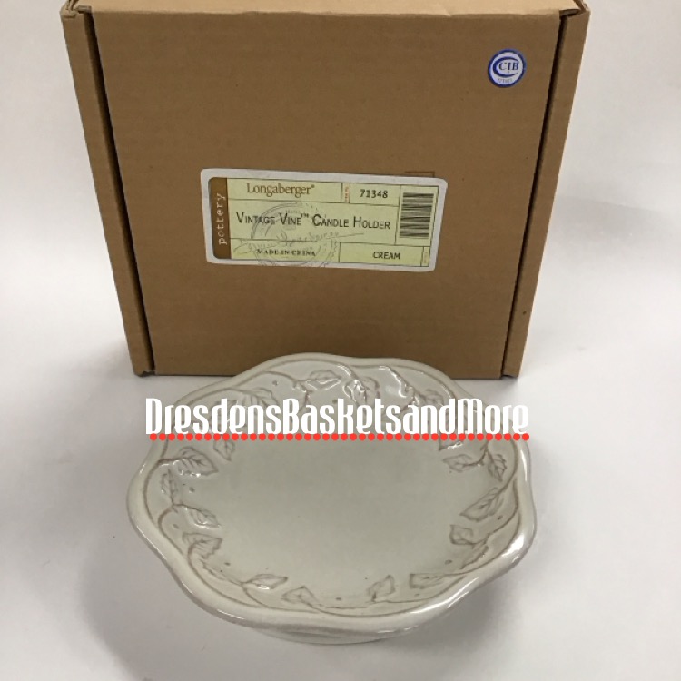 Longaberger Vintage Vine Cream Candle Holder NIB
