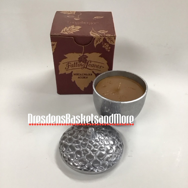 Longaberger Falling Leaves Metalware Acorn Dish/Candle NIB