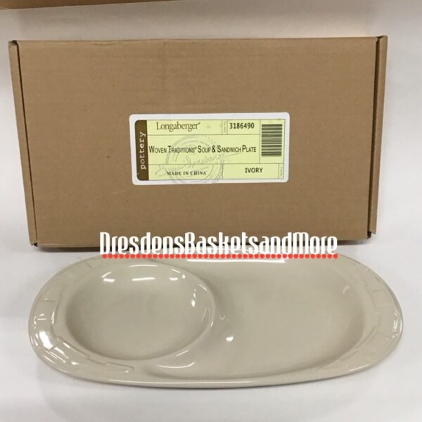 Longaberger Ivory Soup & Sandwich Plate NIB