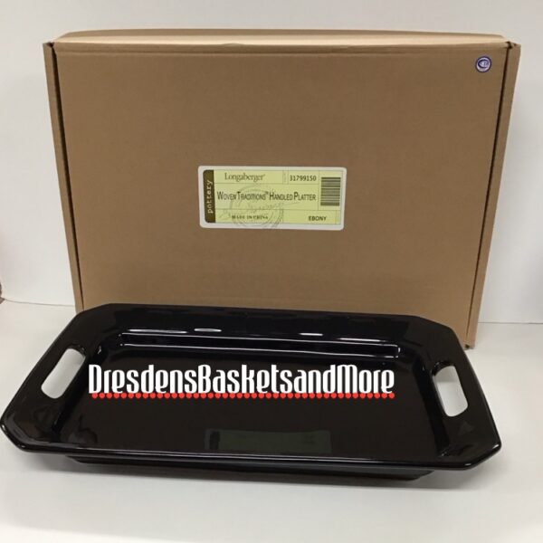 Longaberger Ebony Handled Platter NIB