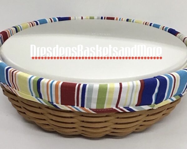 Longaberger 2004 Serve Around Basket w/ Liner & Lidded Protector*