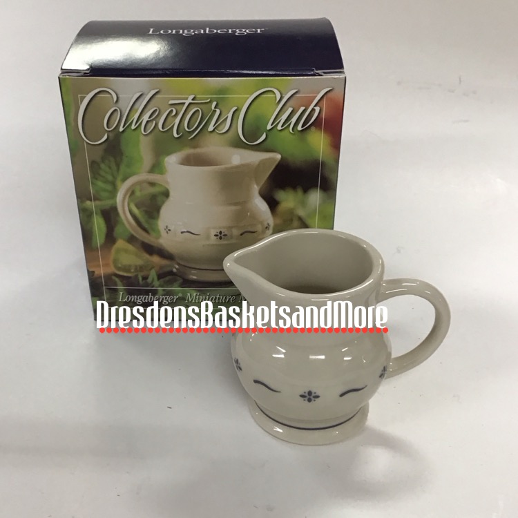 Longaberger Miniature Milk Pitcher NIB