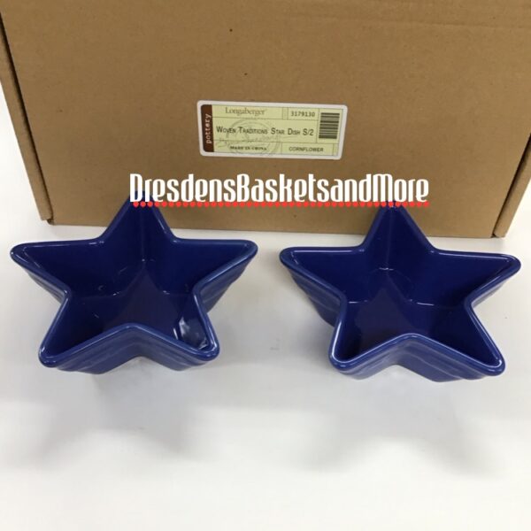 Longaberger Cornflower Star Dishes (Set Of 2) NIB