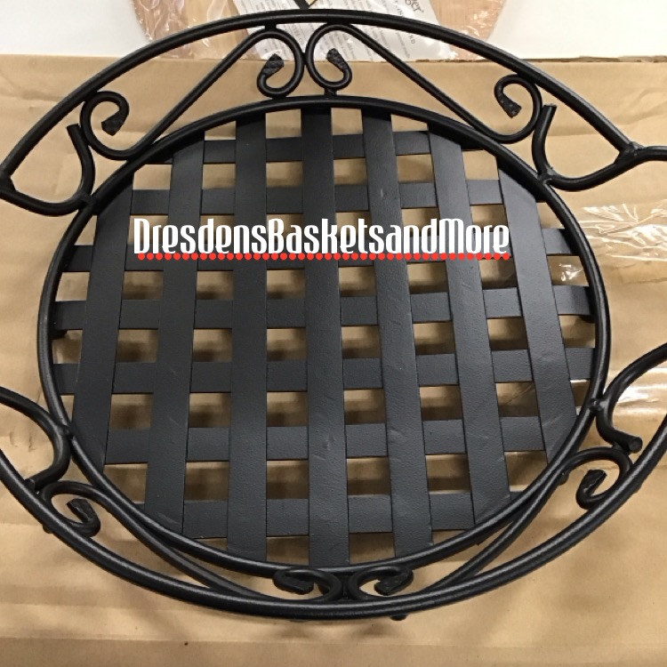 Longaberger WI Round Server w/ Butcher Block Shelf NIB