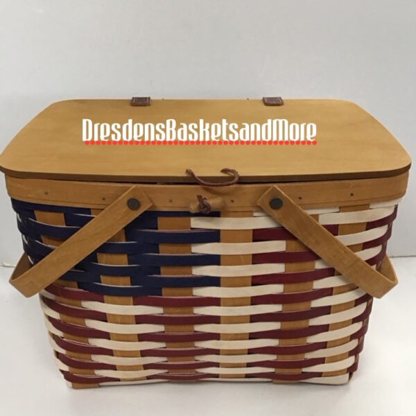 Longaberger 2013 Great American Picnic Celebration Basket w/ Protector & Riser