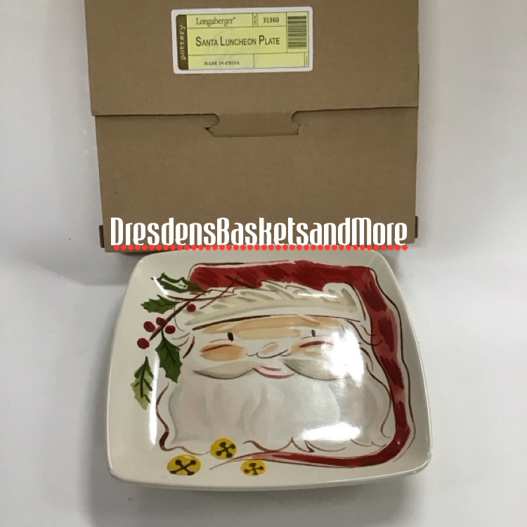 Longaberger Santa Luncheon Plate NIB
