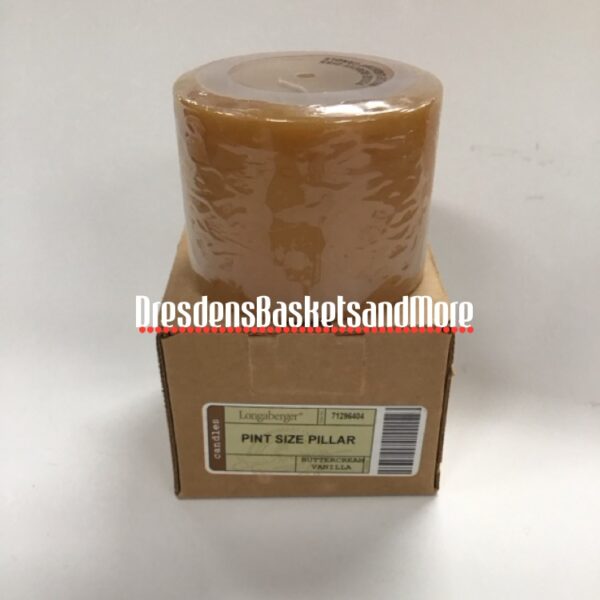 Longaberger Buttercream Vanilla Pint Size Pillar Candle NIB