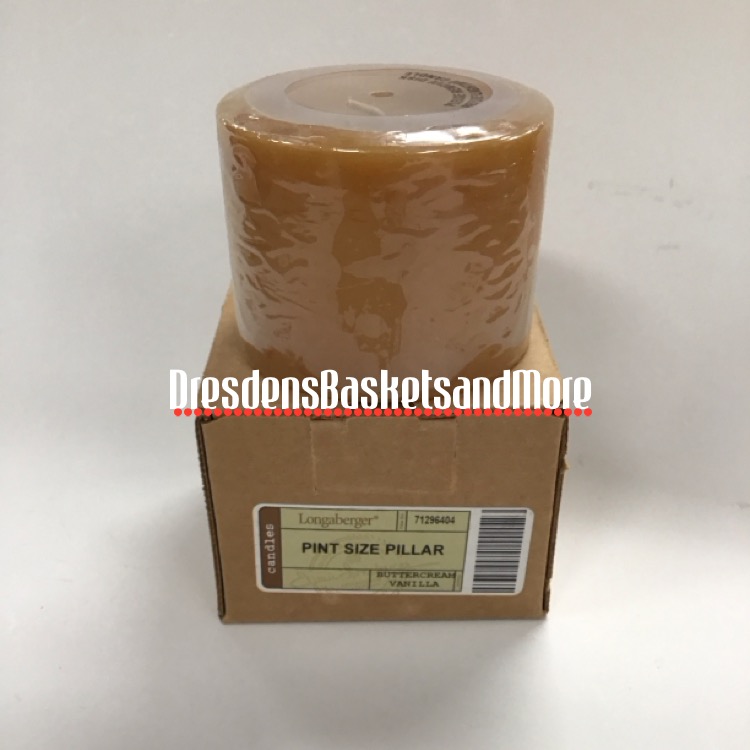 Longaberger Buttercream Vanilla Pint Size Pillar Candle NIB