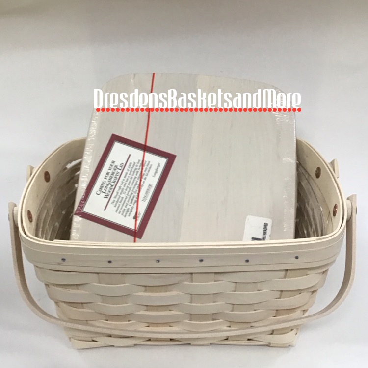 Longaberger 2002 Sewing Notions Basket w/ Protector & Woodcrafts Lid