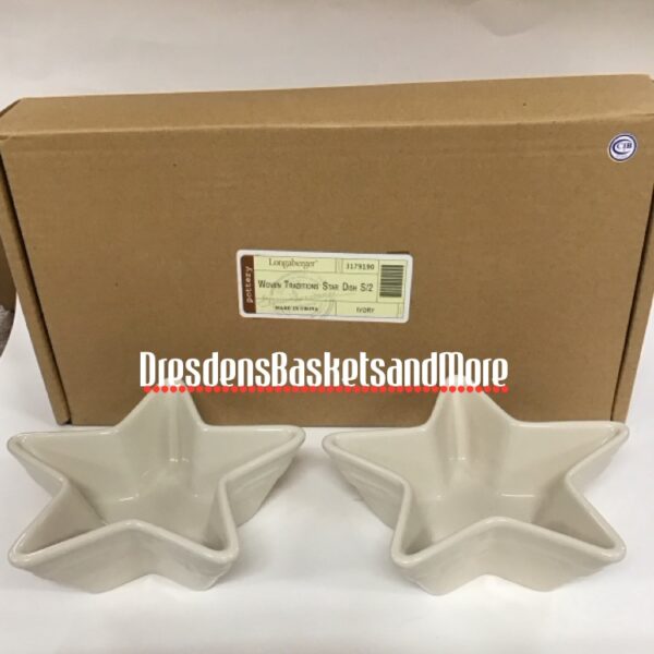Longaberger Ivory Star Dishes (Set Of 2) NIB