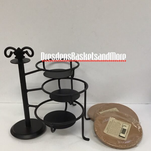 Longaberger WI Swivel Caddy w/ Wood Shelves