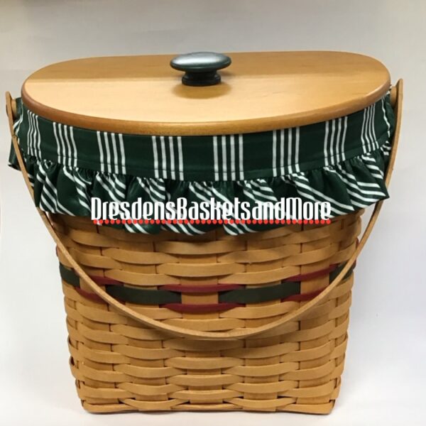 Winter Wishes 1998 Green Longaberger Hostess Basket Set