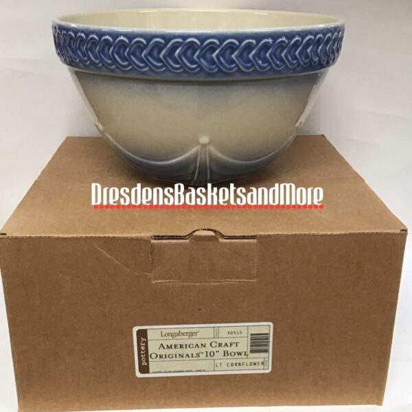 Longaberger American Craft Originals Light Cornflower 10" Bowl NIB