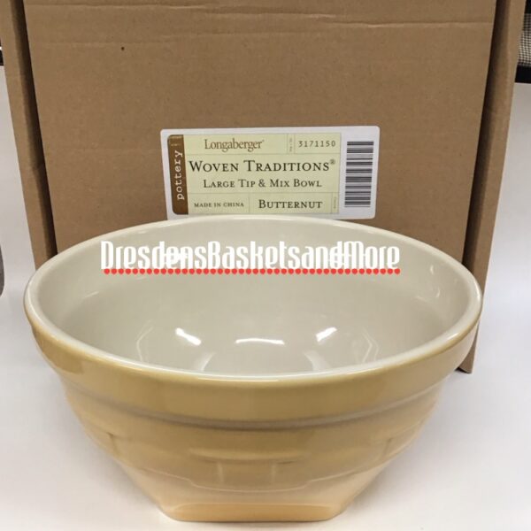 Longaberger Butternut Large Tip & Mix Bowl NIB