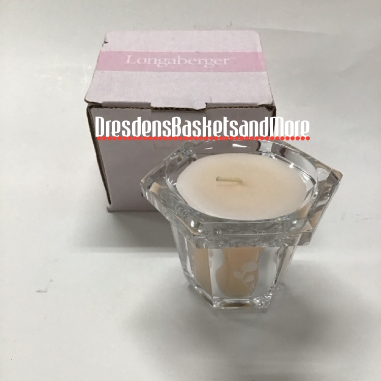 Longaberger Hope's Garden Crystal Votive w/ Candle NIB