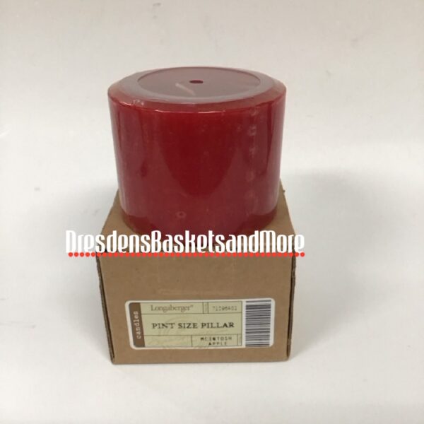 Longaberger McIntosh Apple Pint Size Pillar Candle NIB