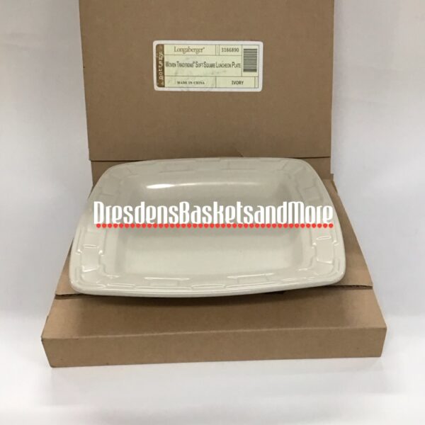 Longaberger Ivory Soft Square Luncheon Plates Set of 2 NIB